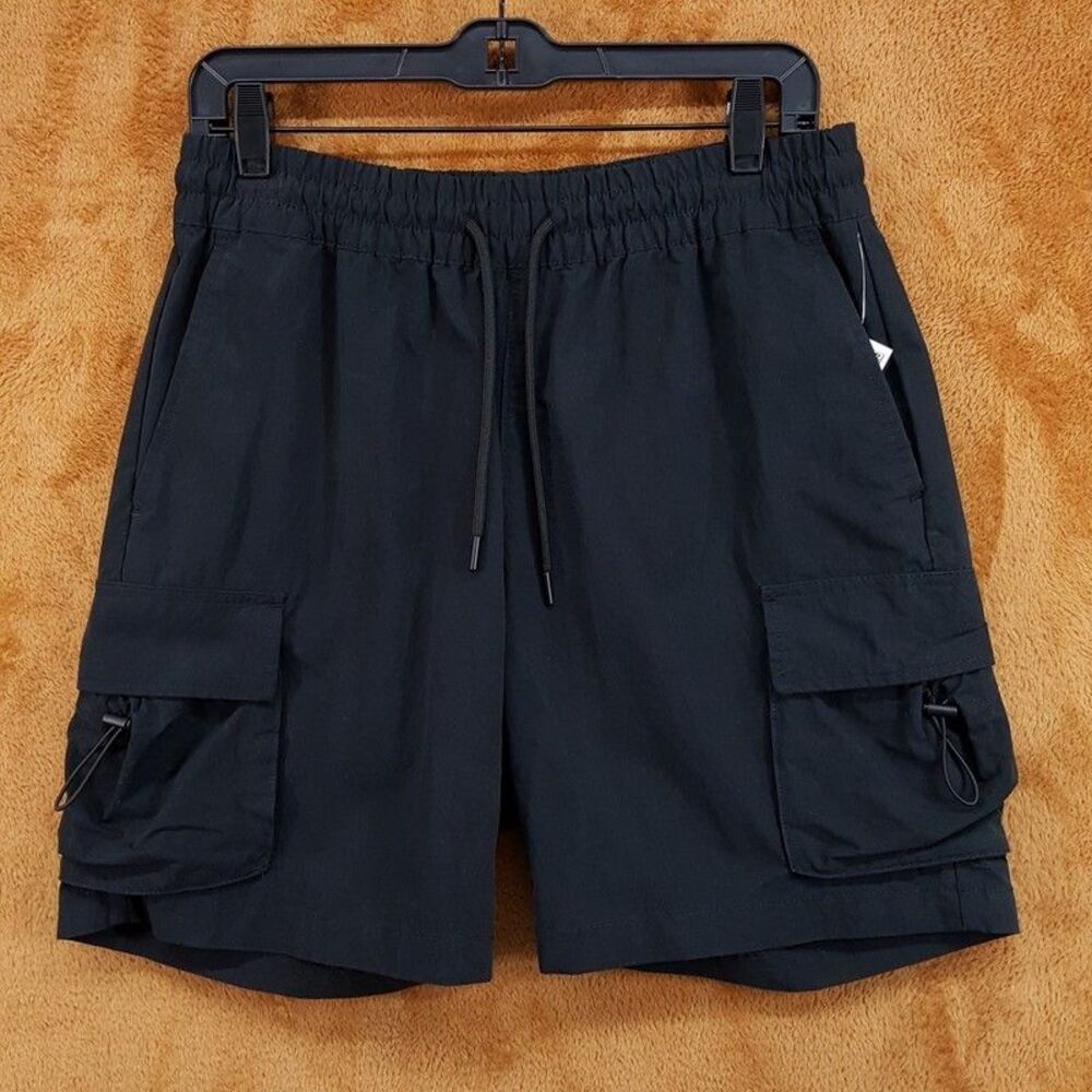 MODE OF ONE Shorts Mens Small Black Cargo Utility Tech Nylon Gorpcore Drawstring